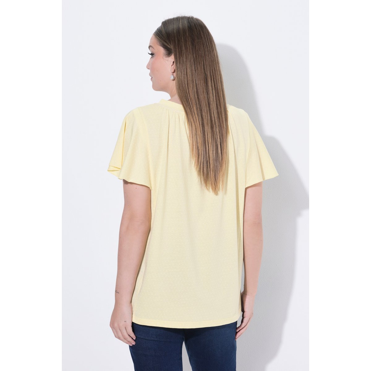 T-shirt à petits pois jaune clair, ULLA POPKEN