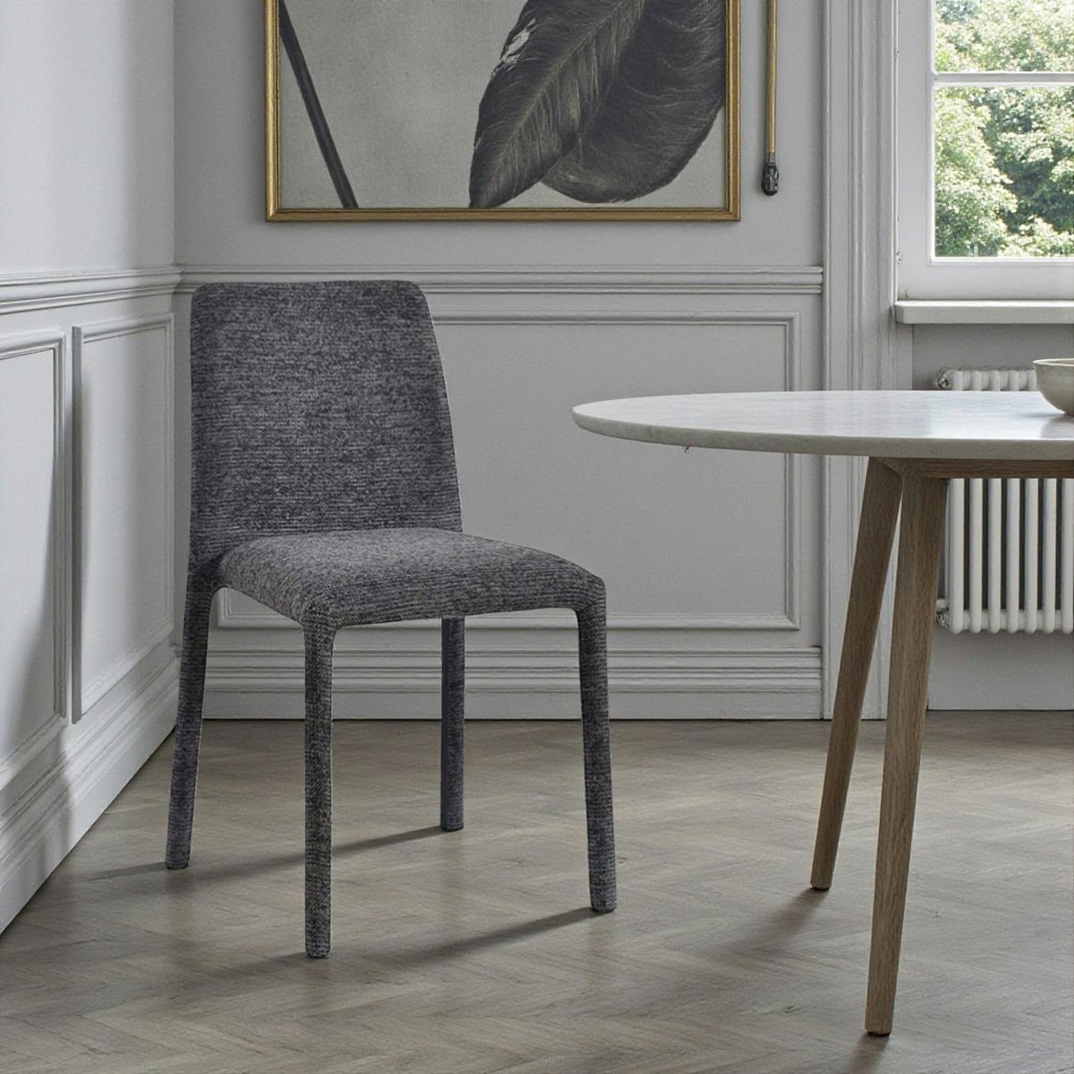 Chaise en tissu empilable (lot de 2) ESSEN gris, PIER IMPORT