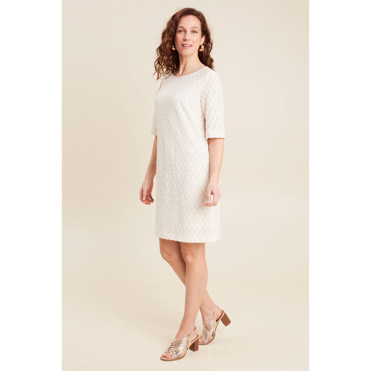 Robe droite dentelle ecru, BREAL