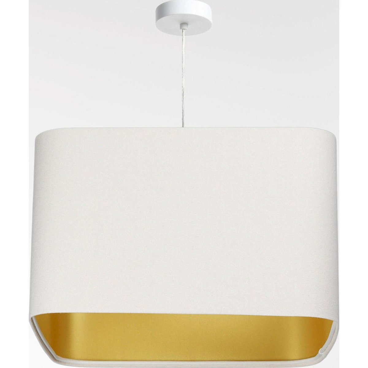 Suspension en velours avec détails dorés Kwadro blanc velours et or scintillant, BPS KONCEPT