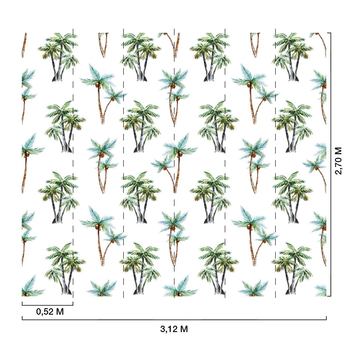 Papier peint jungle coconut intissé, HEXOA