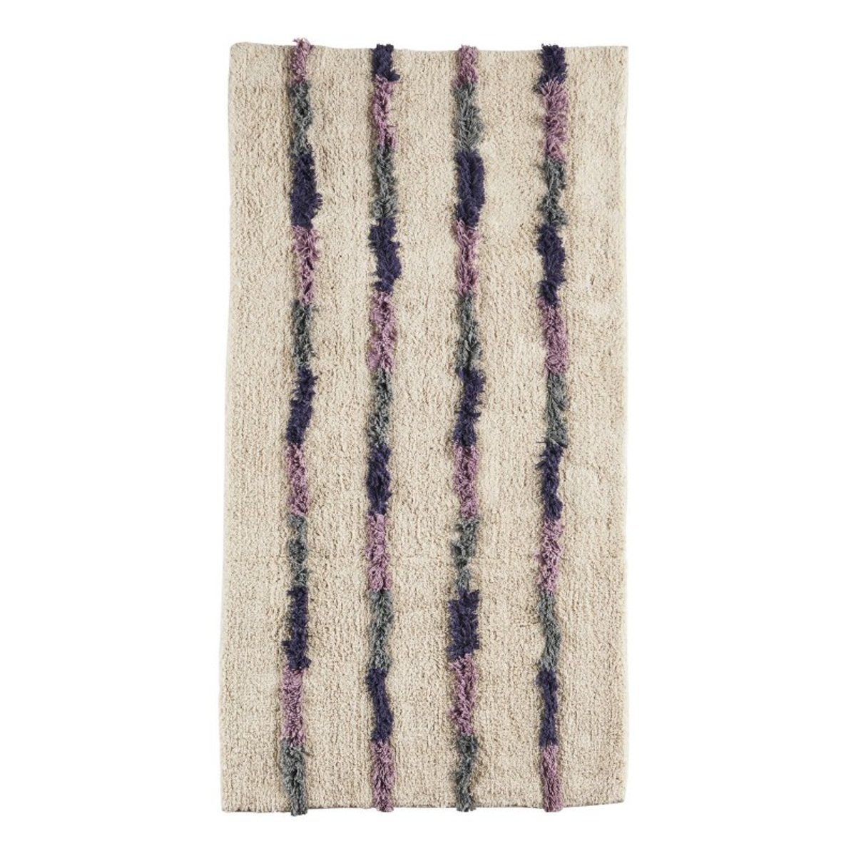 Tapis rayé tufté coton mauve, MADAM STOLTZ