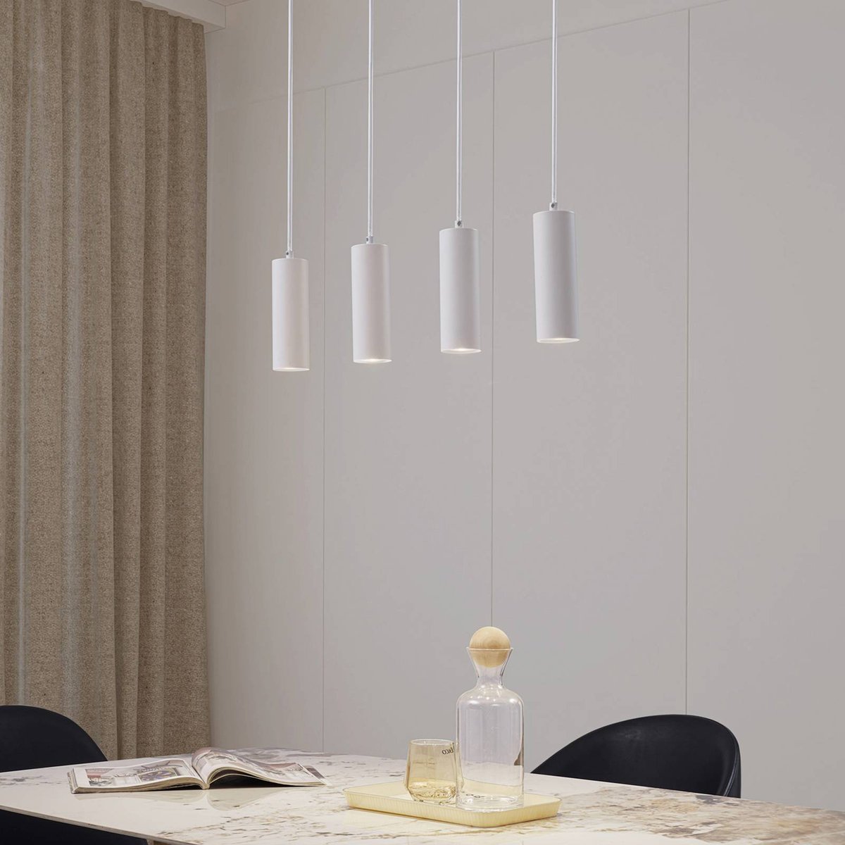 Suspension en métal moderne, Joffrey blanc, LINDBY