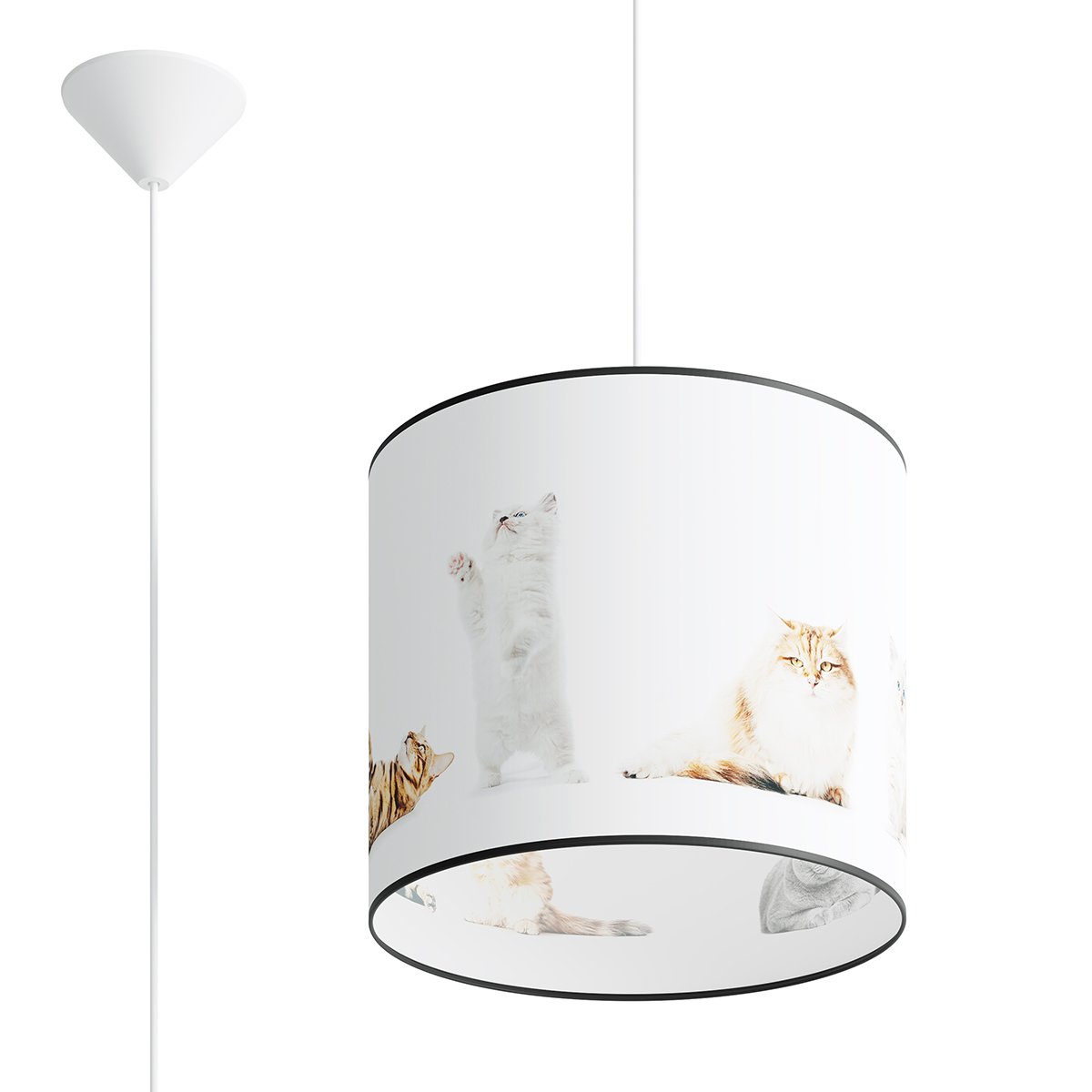 Suspension PVC Multicolore E27 1 Chat 30 multicolore, EDEN
