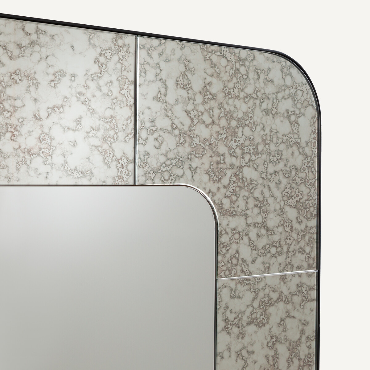 Miroir carré bords en verre finition antique, hauteur 105 cm, ORIS verre antique, AM.PM