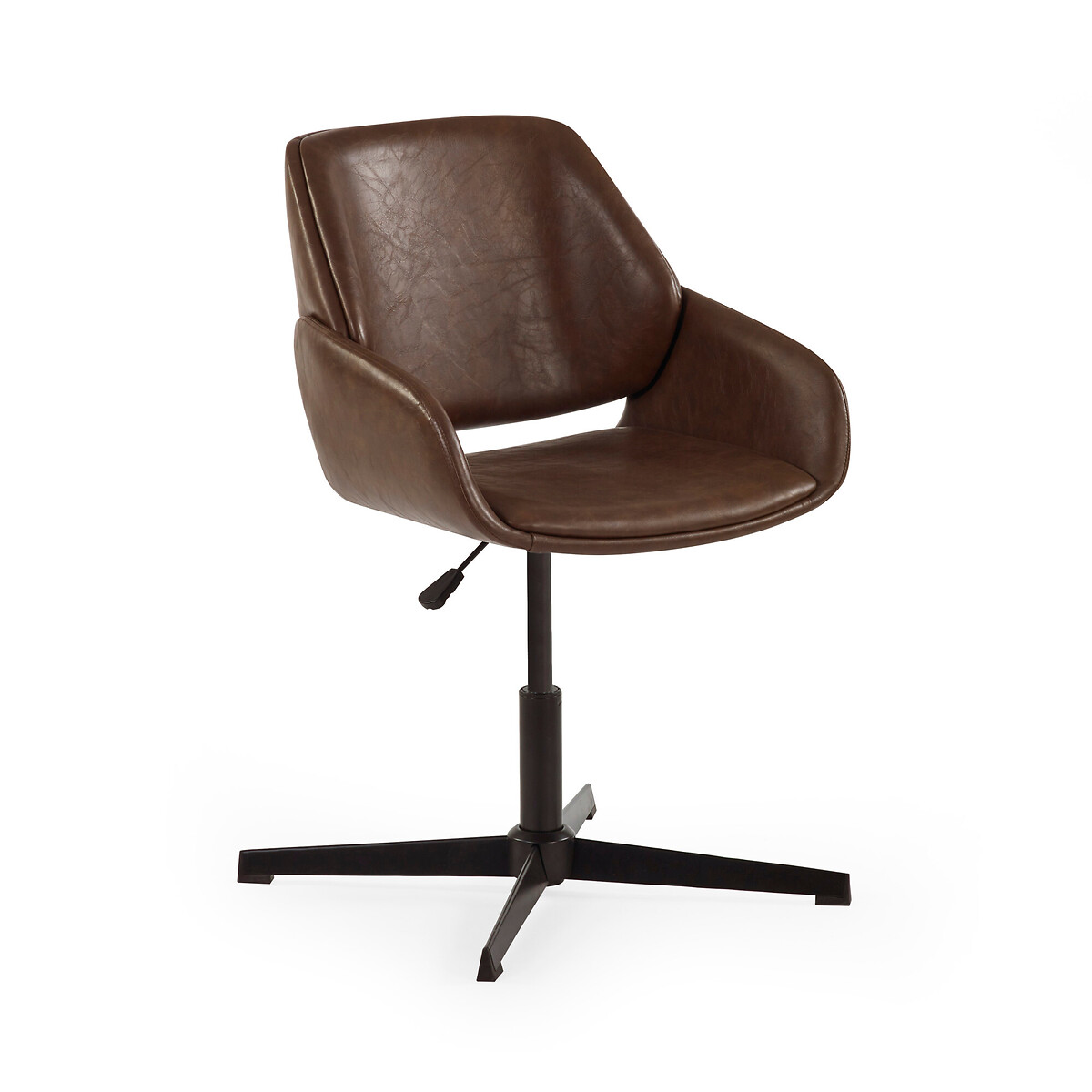 Pembroke Vintage Faux-Leather Swivel Office Chair brown , SO'HOME