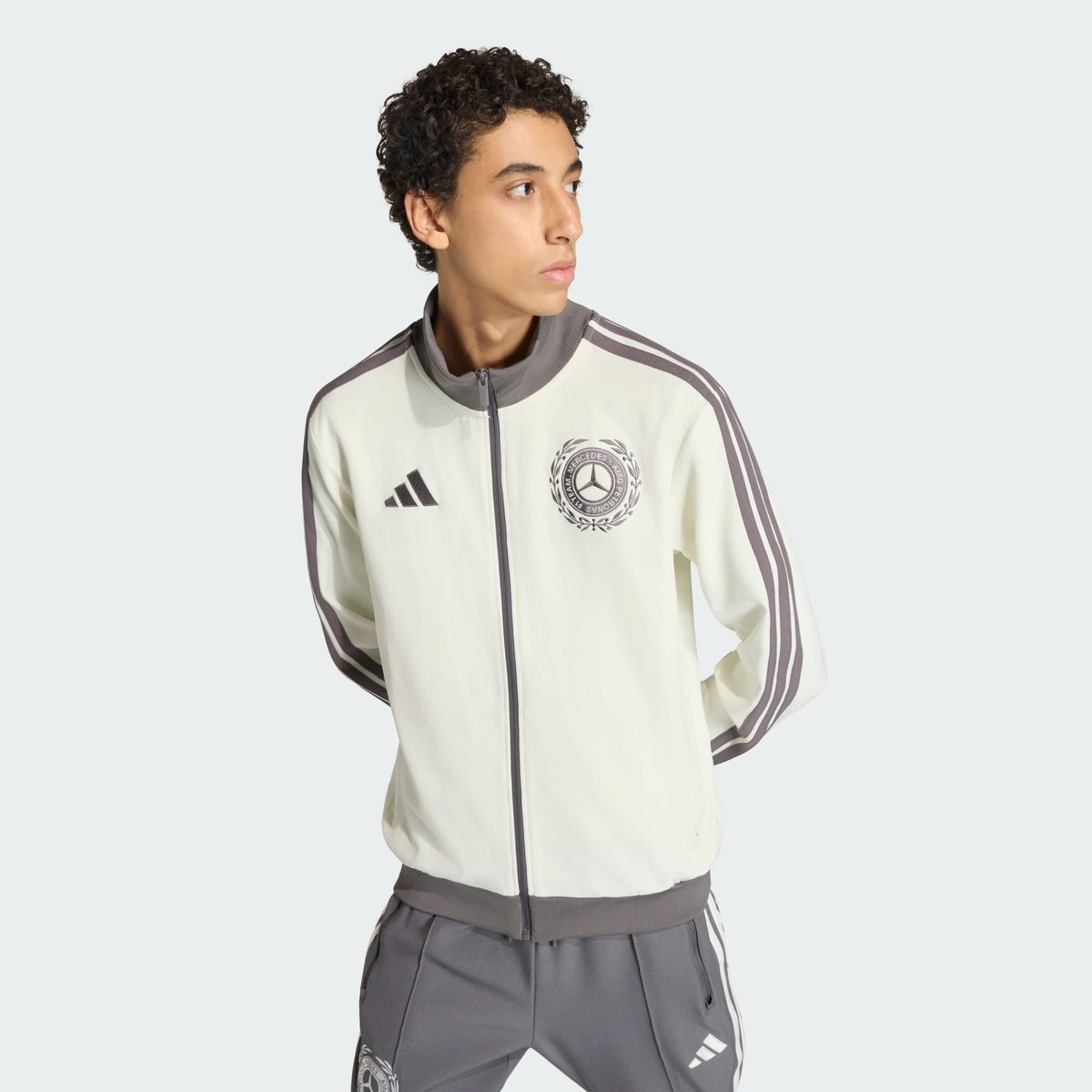 Veste De Survêtement Hommes Mercedes - Amg Petronas Formula 1 Team Silver Arrows Icon off white / granite, adidas Performance