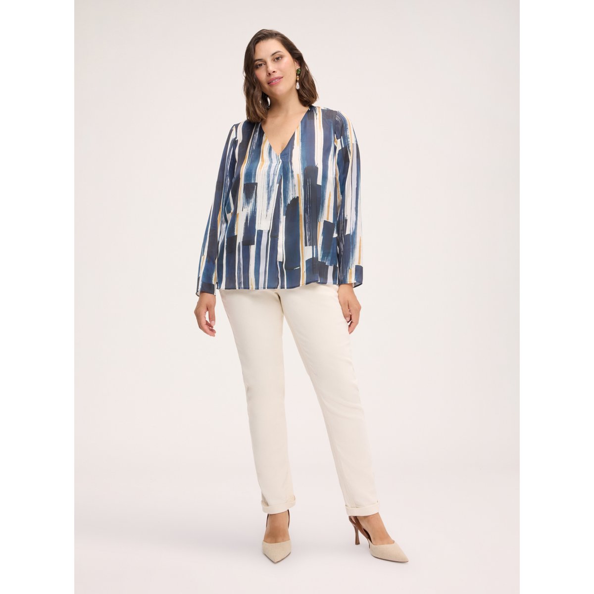 Blouse imprimée bleu, FIORELLA RUBINO