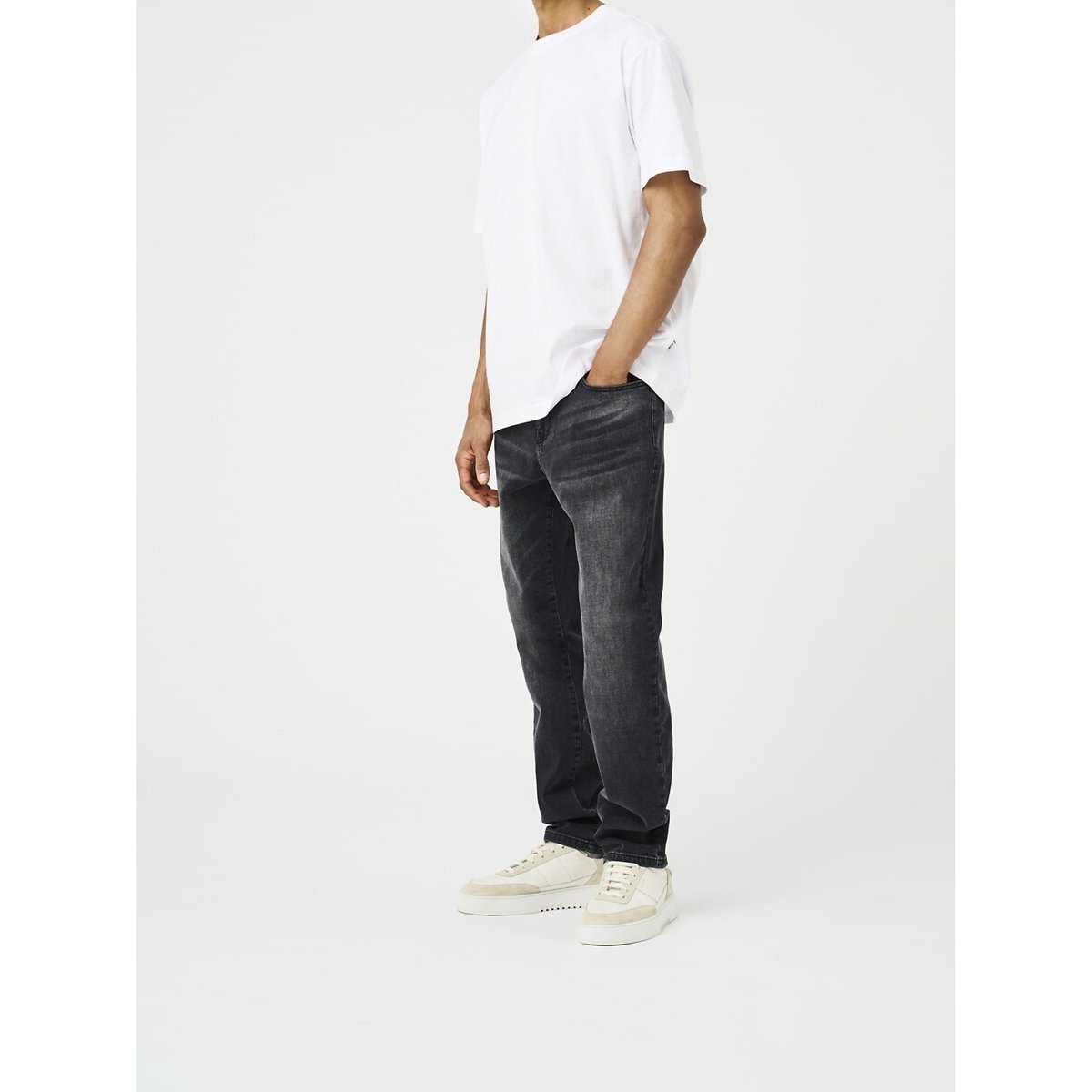 Jean droit Sweft noir délavé, ONLY & SONS