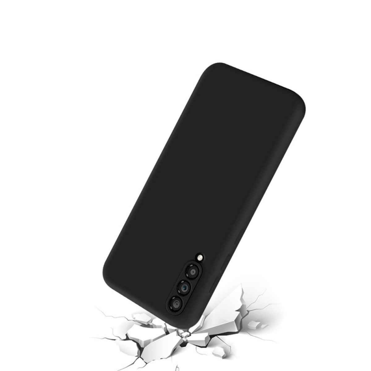 Coque Galaxy A50 antichoc + 2 vitres noir, EVETANE