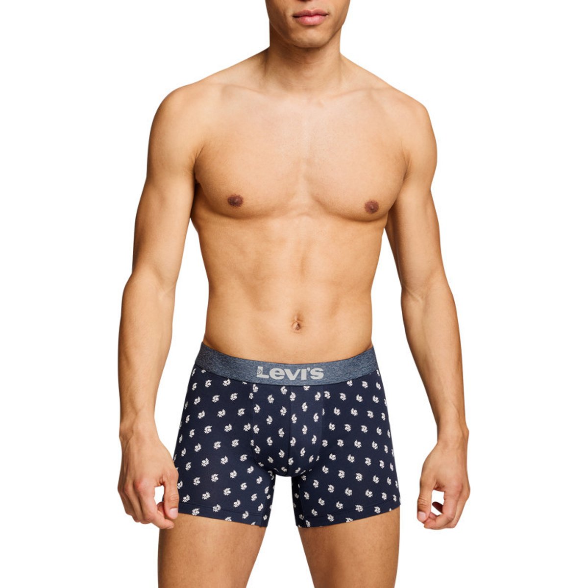 Lot de 2 boxers courts bleus en coton avec ceinture élastiquée bleu, LEVI'S