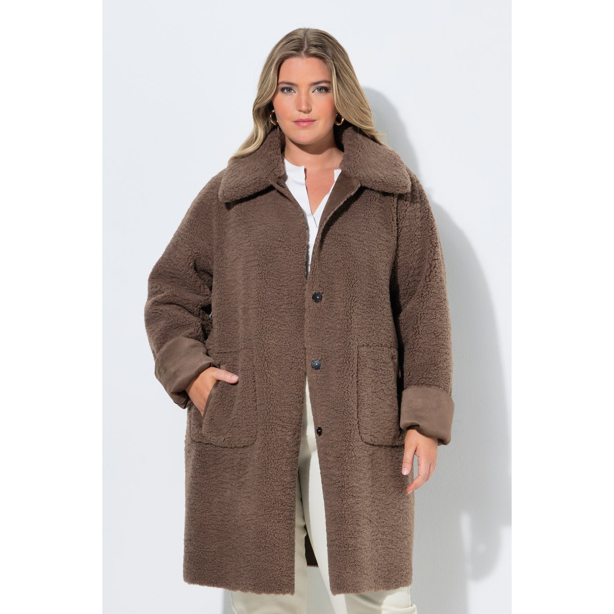 Manteau réversible (avec col) en polaire marron pâle, ULLA POPKEN