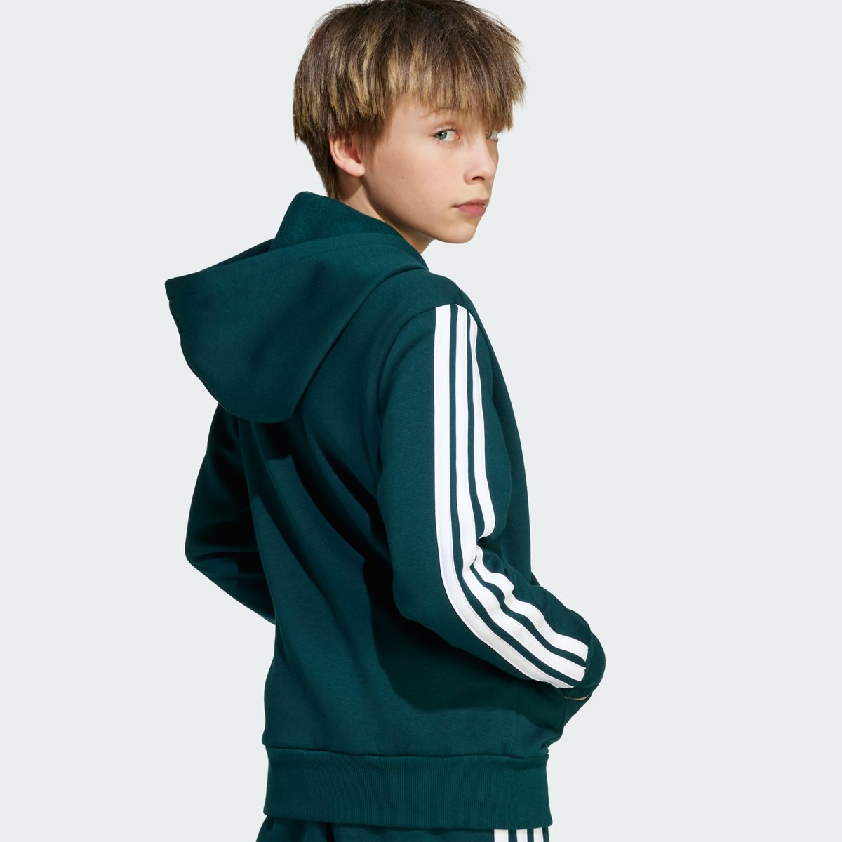 Veste À Capuche Entièrement Zippée Essentials Enfants Veste À Capuche Entièrement Zippée Essentials Enfants aurora ivy / white, ADIDAS SPORTSWEAR