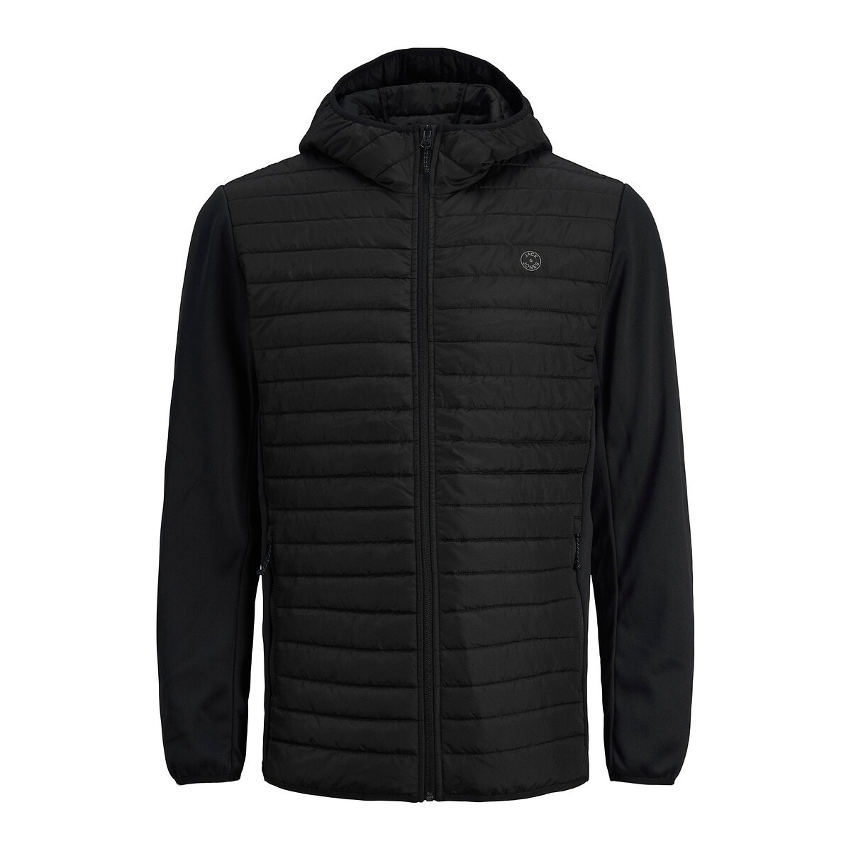 Veste bi-matière matelassée Multi Quilted noir, JACK & JONES