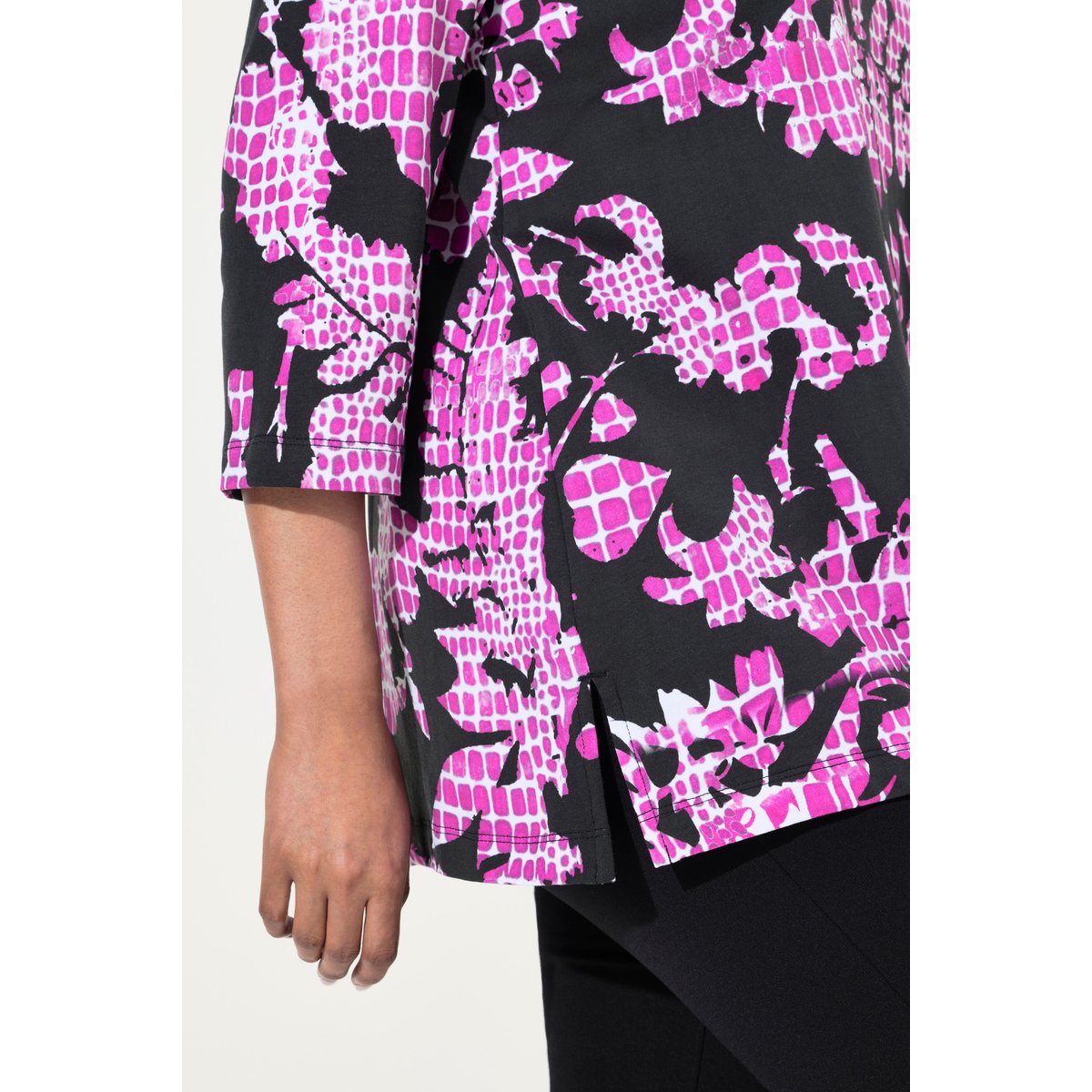 T-shirt en coton Pima noir, ULLA POPKEN