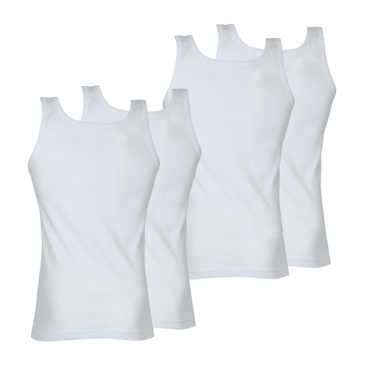 Débardeurs, lot de 4, coton bio blanc, ATHENA