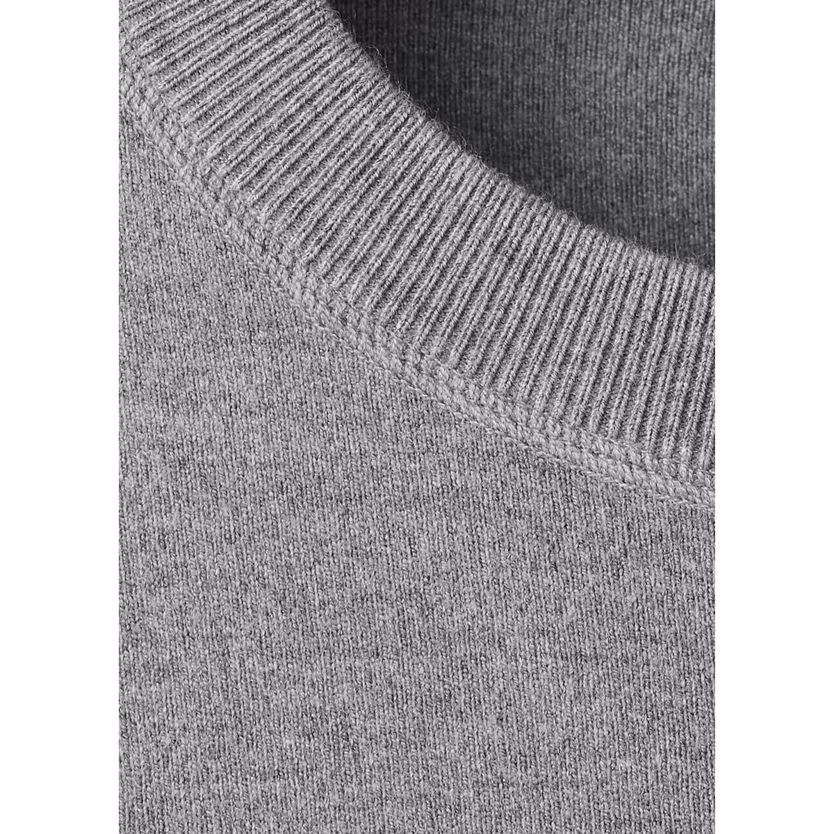 Pull en maille à col rond gris, MANGO