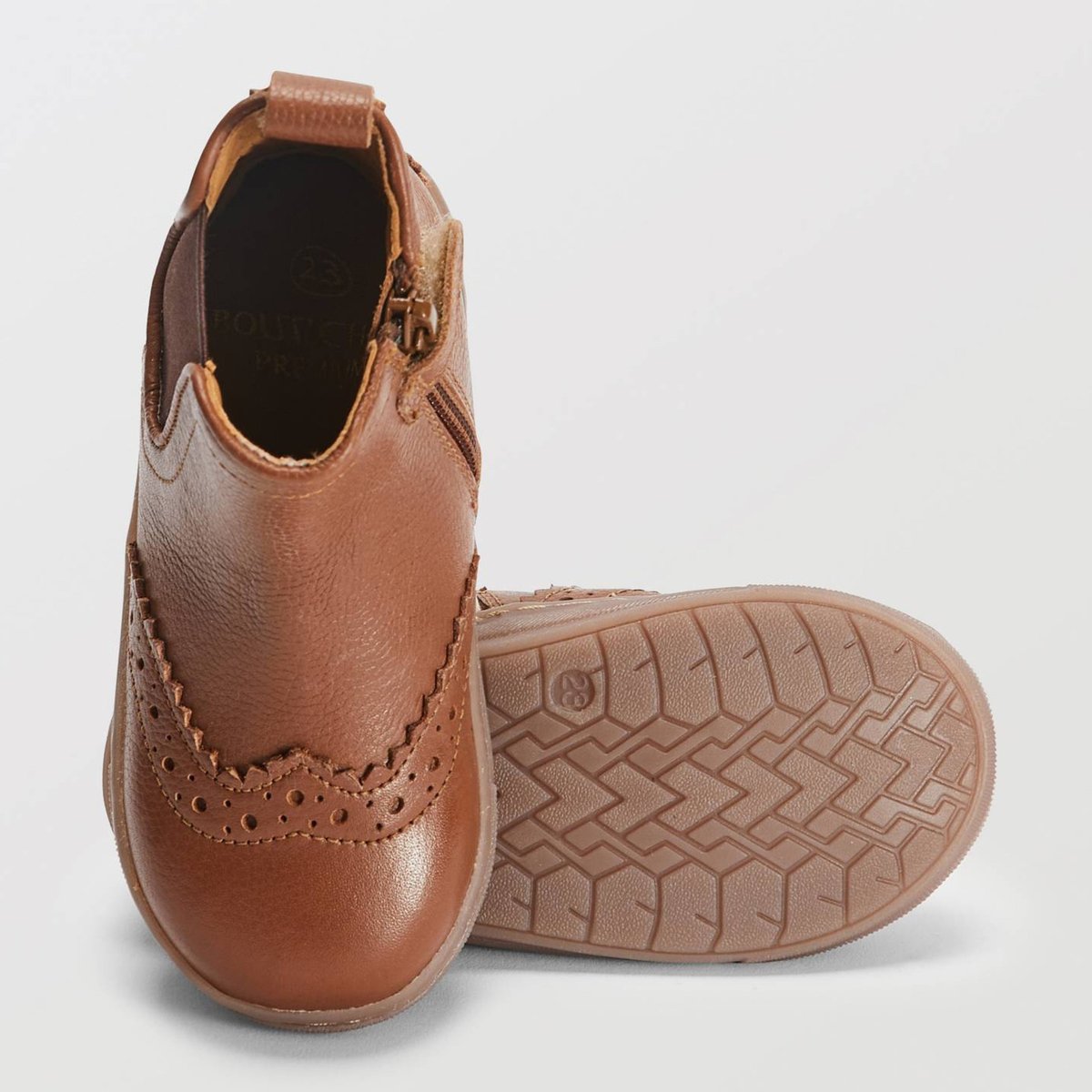 Basket en cuir responsable tan, BOUT'CHOU