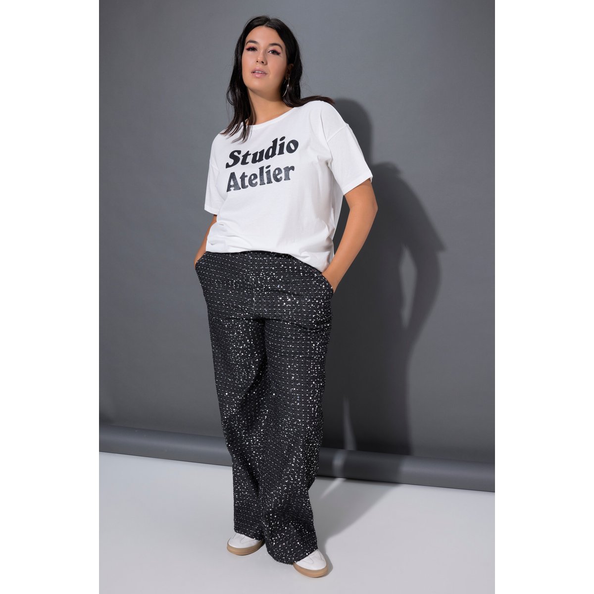 Jean coupe Wide Legs, aspect denim noir, STUDIO UNTOLD
