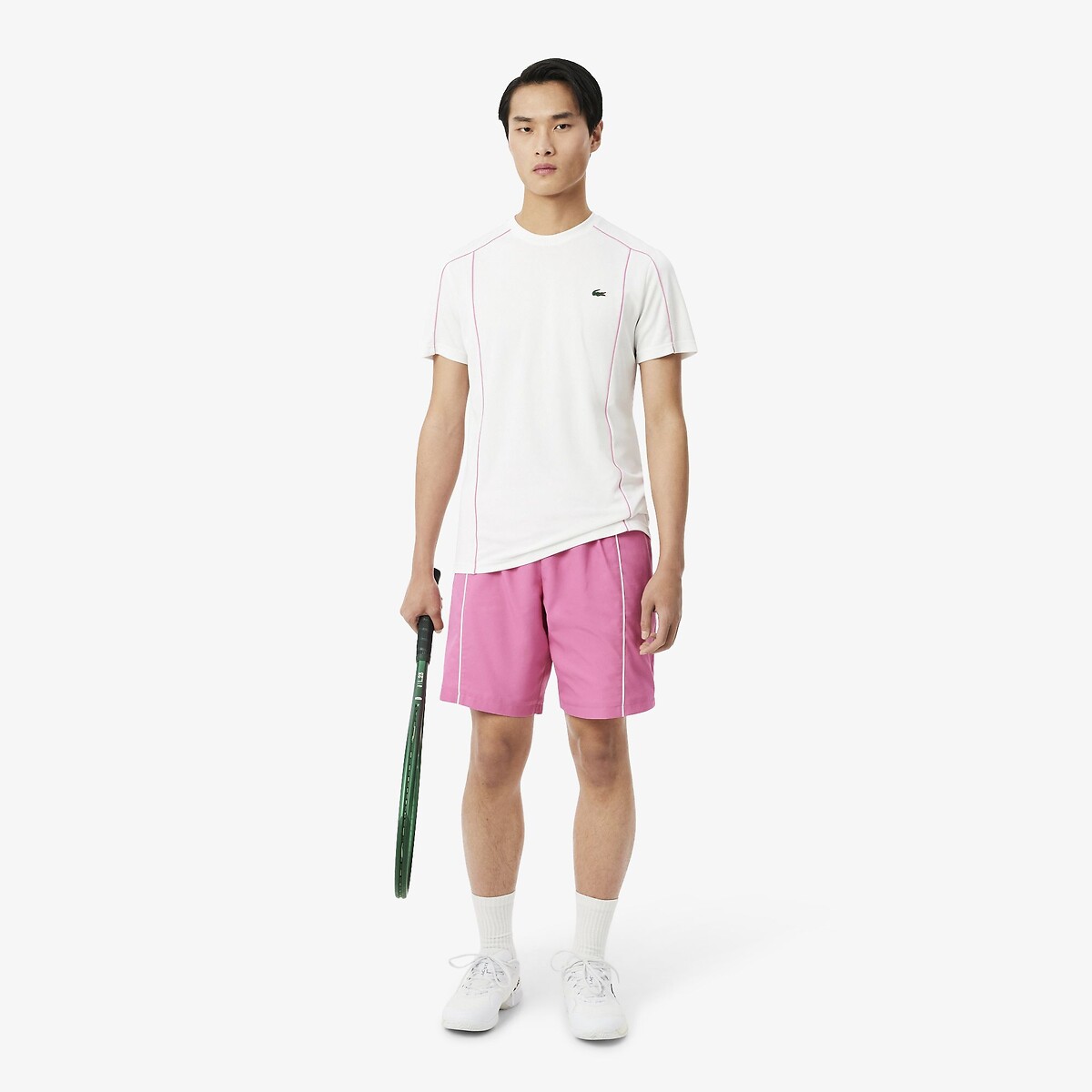 T-shirt Off court, regular fit, ultra dry, UPF 50 wit, LACOSTE