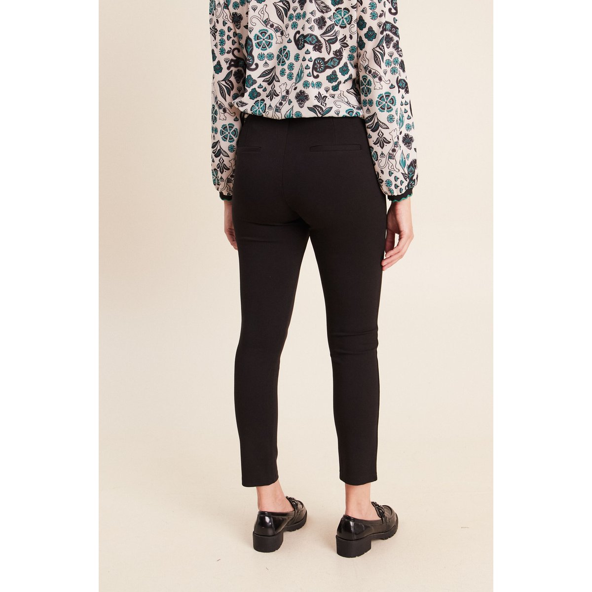 Legging 7/8ème taille basculée en maille noir, BREAL