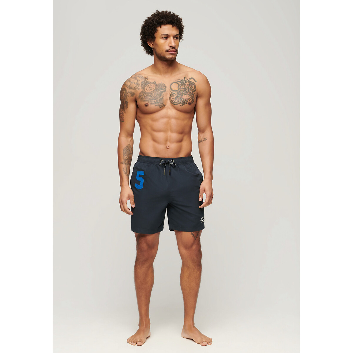 Short de bain 43 cm bleu marine, SUPERDRY