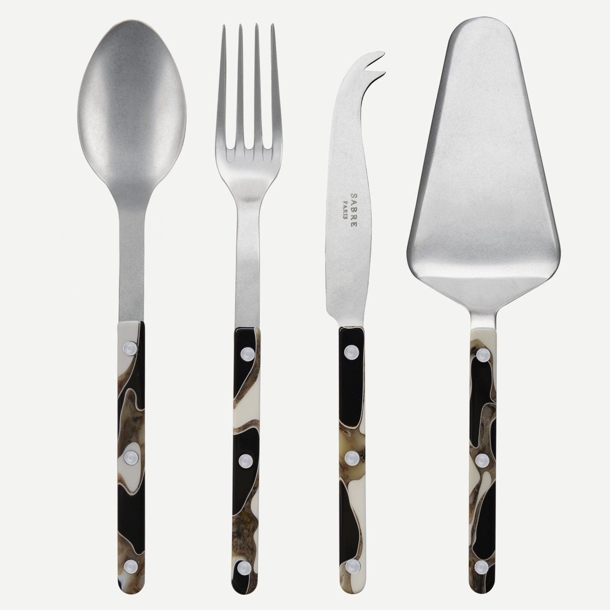 Set Les Essentiels Bistrot - ensemble de 4 couverts de service, Bistrot Vintage Dune noir, SABRE