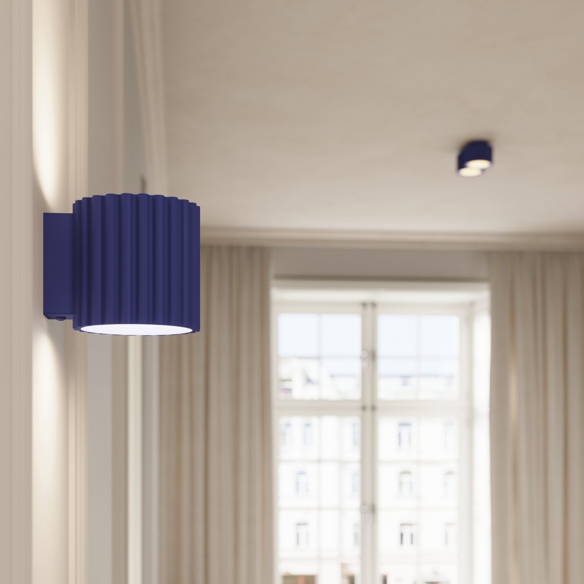 Plafonnier Aluminium Outremer Gx53 1 Aura bleu, EDEN