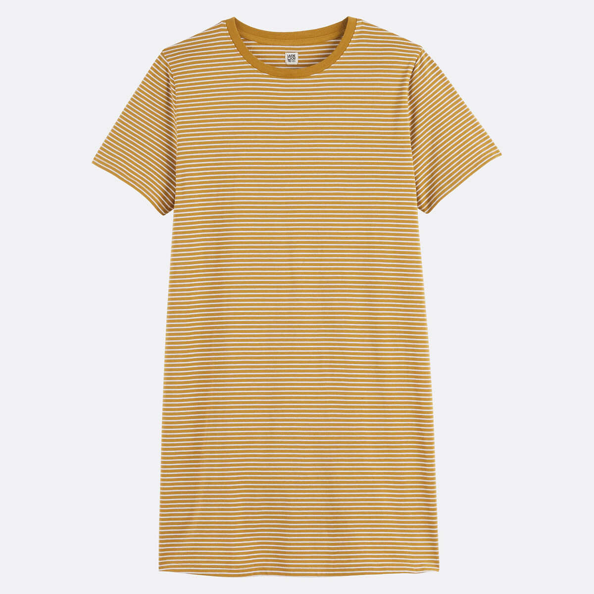 Camisón de punto de algodón con estampado de rayas finas bronce , LA REDOUTE COLLECTIONS
