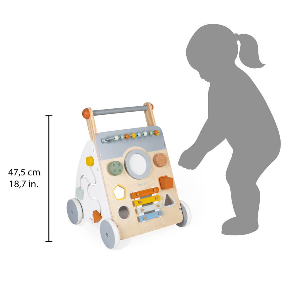 Chariot multi activités sweet cocoon en bois blanc/naturel, JANOD