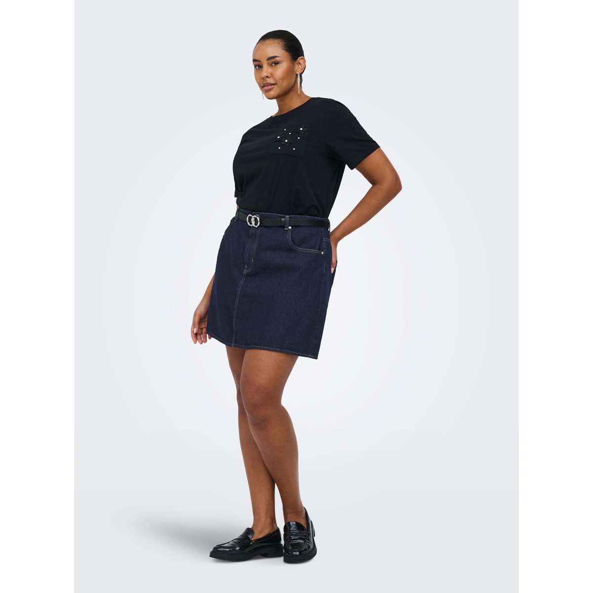 Jupe En Denim dark blue denim 1, ONLY CARMAKOMA