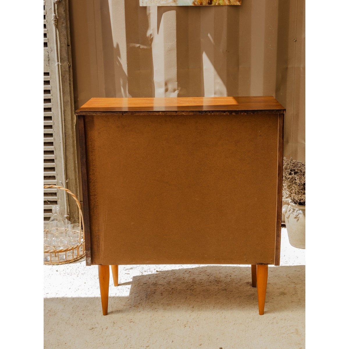 Commode en bois Olga N°676 - Bon état bois foncé, DEBONGOUT