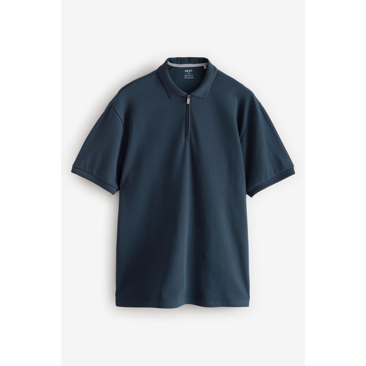 Polo texturé manches courtes à zip, lot de 3 noir/blanc/marine, NEXT