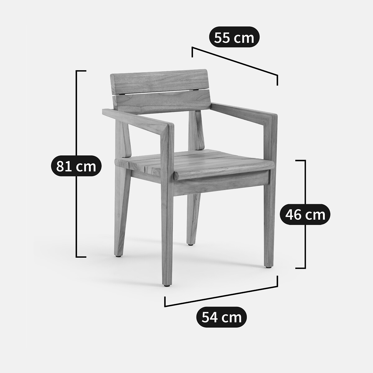Izag Garden Chair in Solid Teak natural, AM.PM