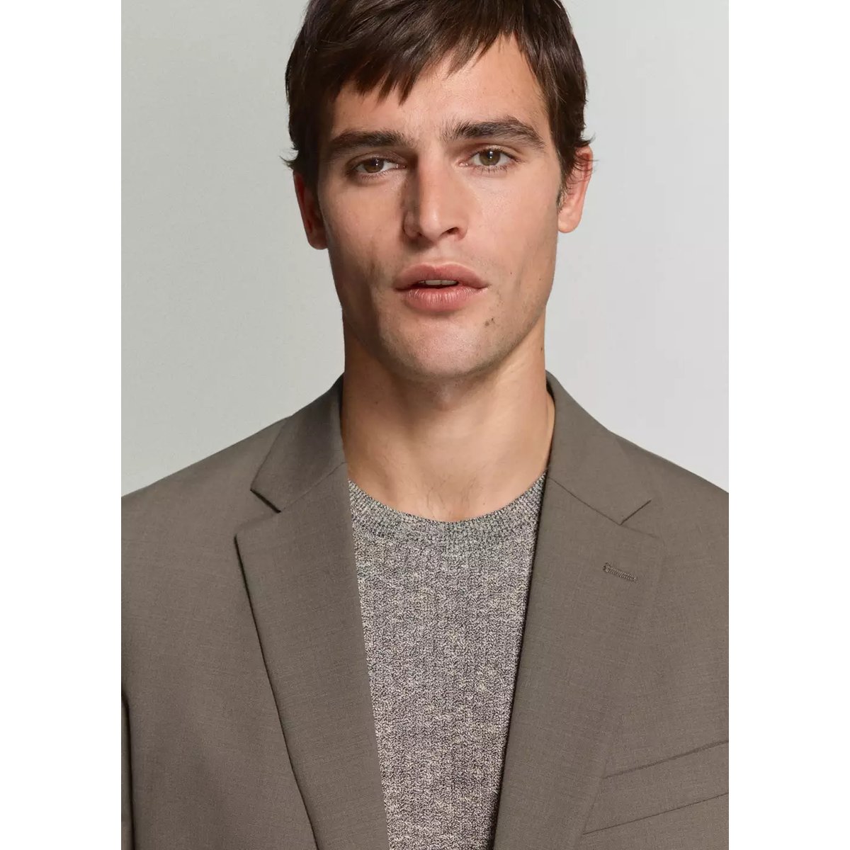 Veste costume Turin 100 % laine vierge marron moyen, MANGO MAN