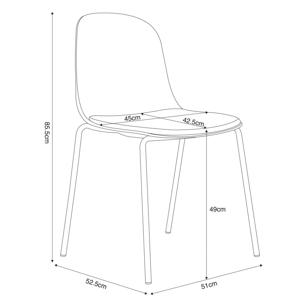 Lot de 2 chaises en tissu et métal pieds beige- LINDA beige, DRAWER