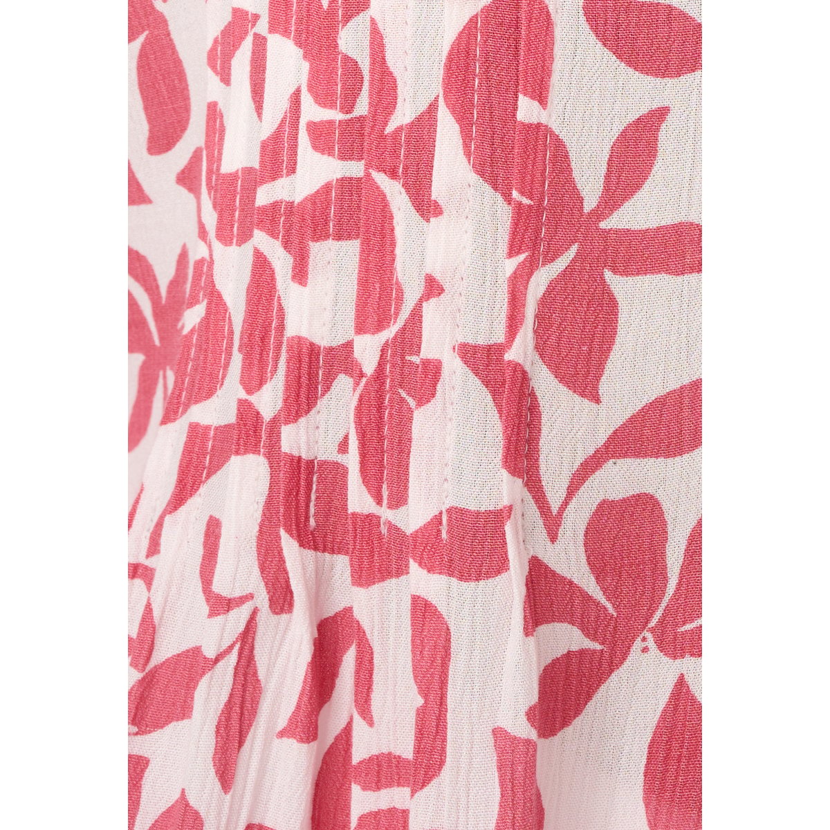 Tunique créponnée pure viscose rose feuillage, DAMART