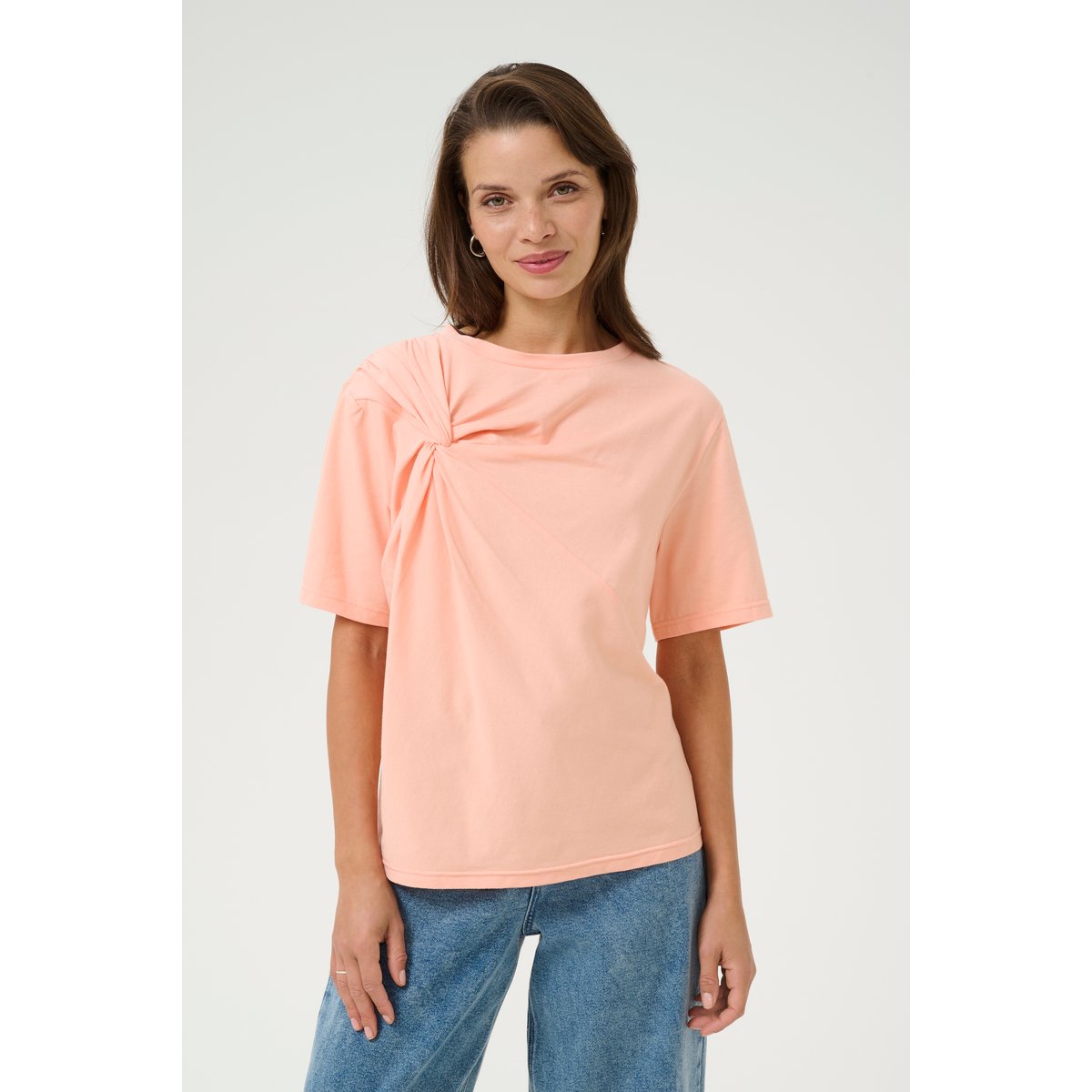 T-shirt orange peach nectar, KAFFE