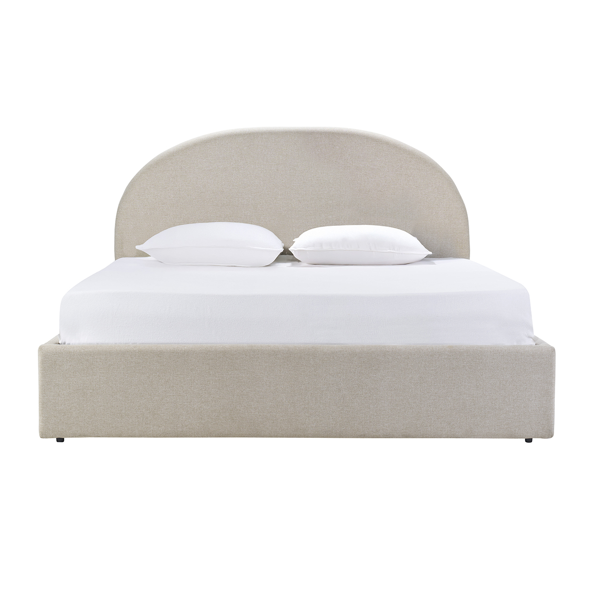Lit coffre 2 places 160x200 cm en tissu beige OREN beige, MILIBOO