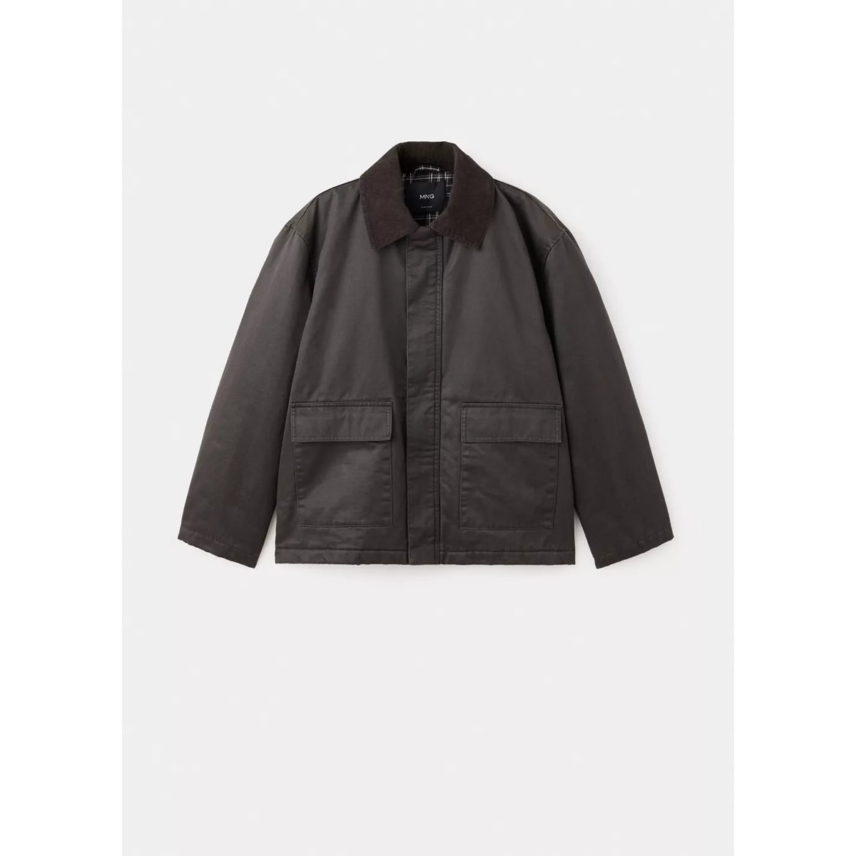 Parka coton ciré en velours côtelé marron, MANGO TEEN