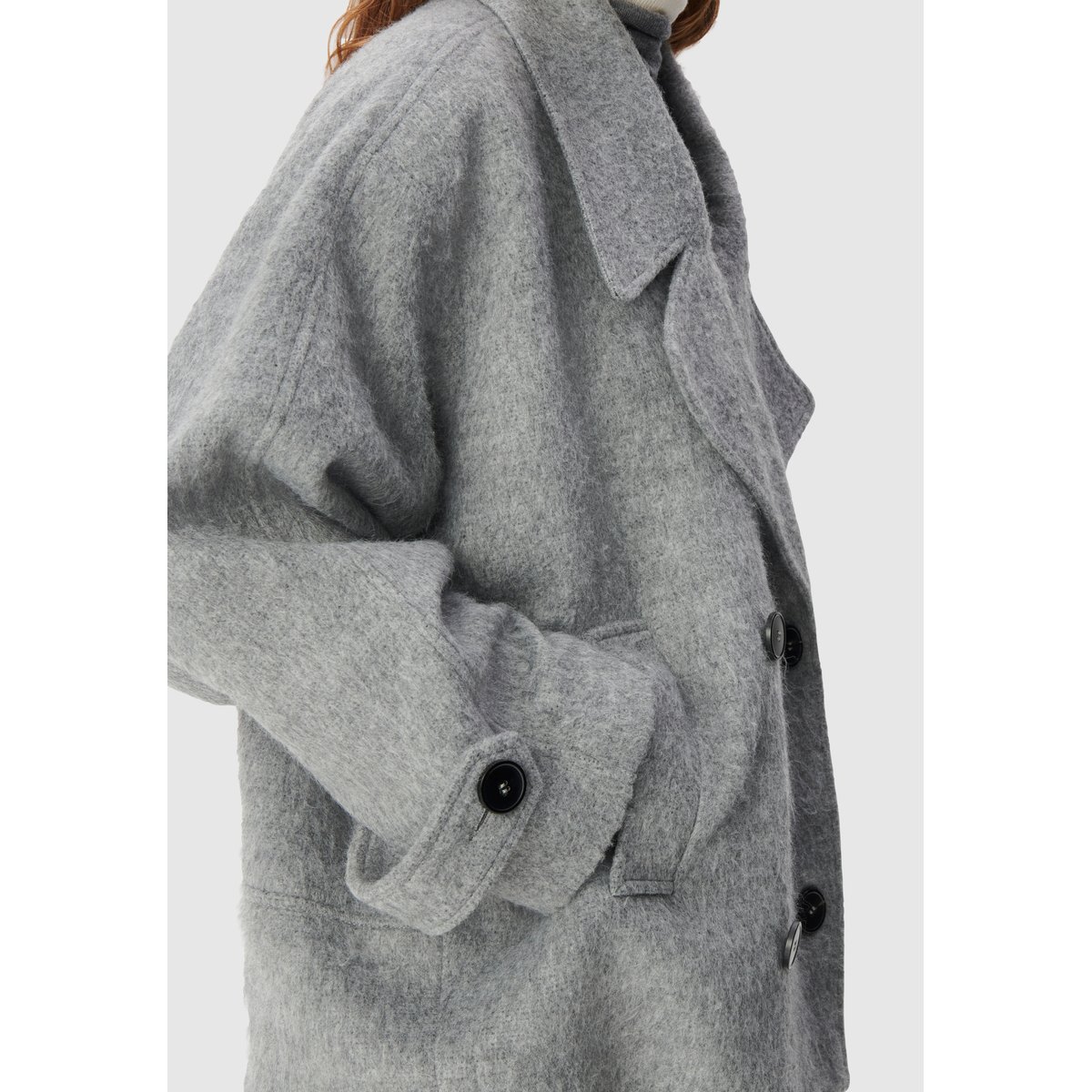 Caban court lainage gris, IKKS