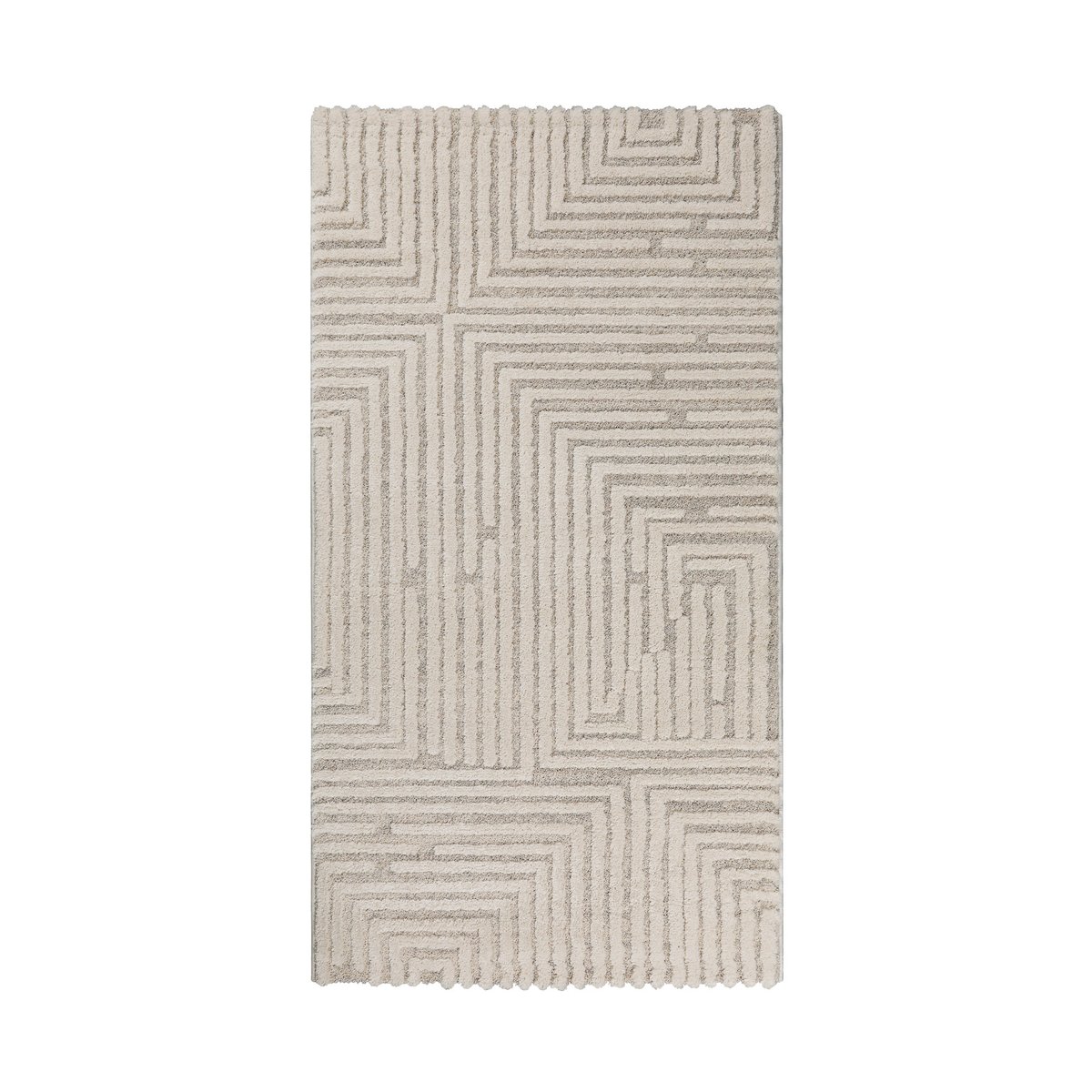 Tapis design à motif labythinthe à relief ,  Hillmar beige crème, WECON HOME