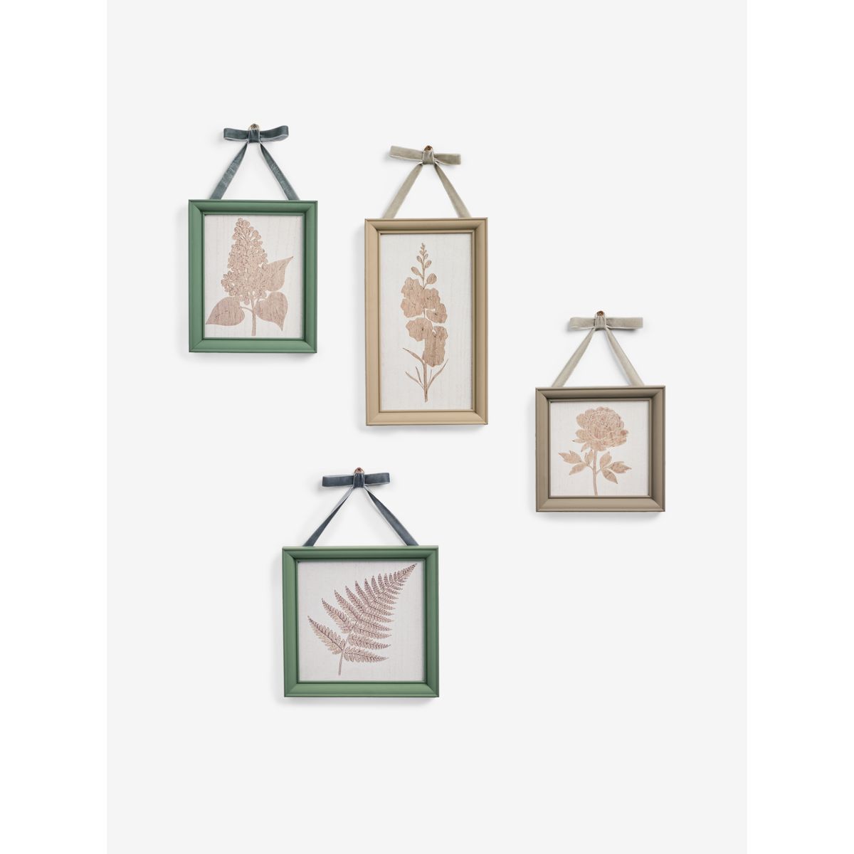 Déco murale gravée à suspendre, lot de 4 naturel, NEXT