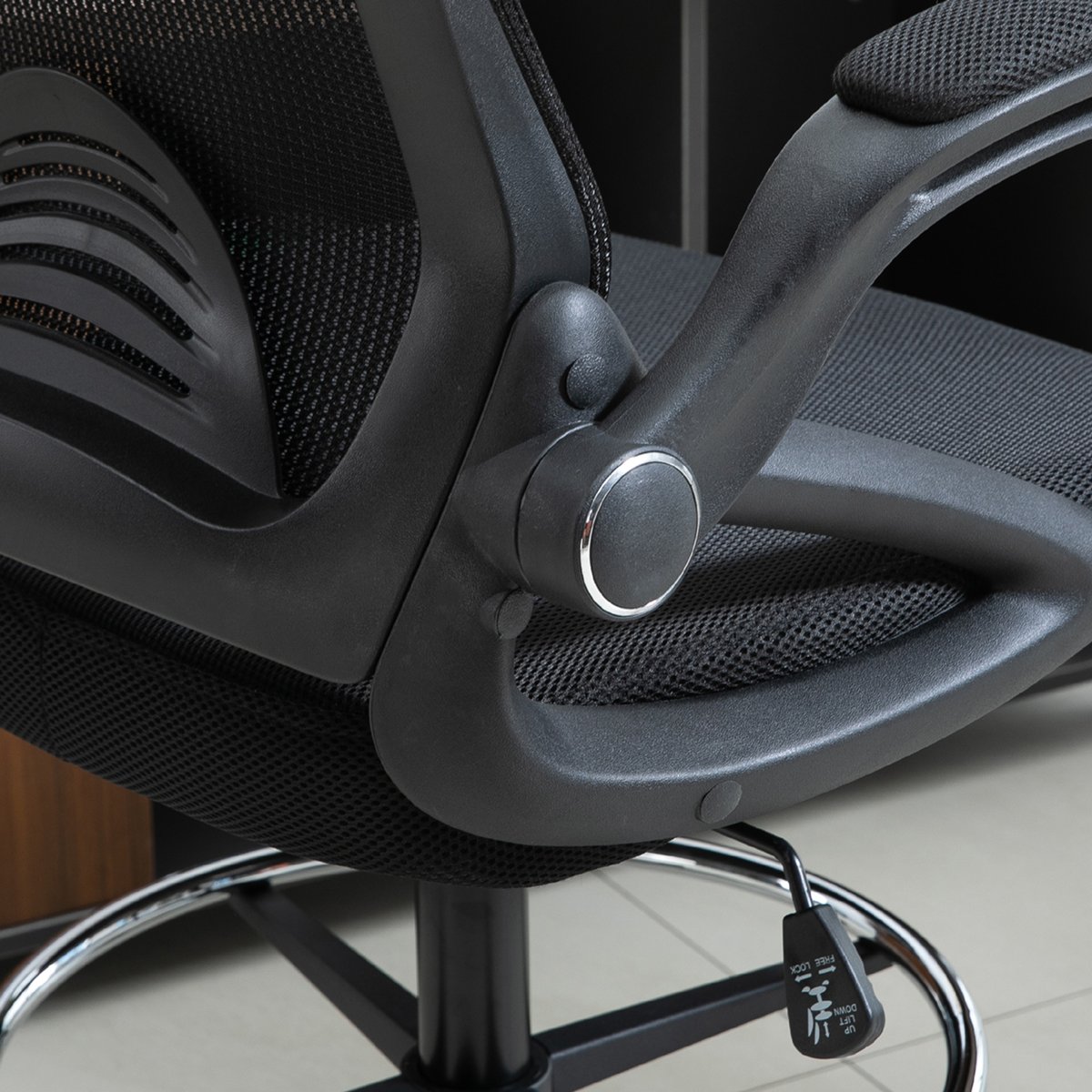 Chaise de bureau pour poste de travail debout noir, HOMCOM