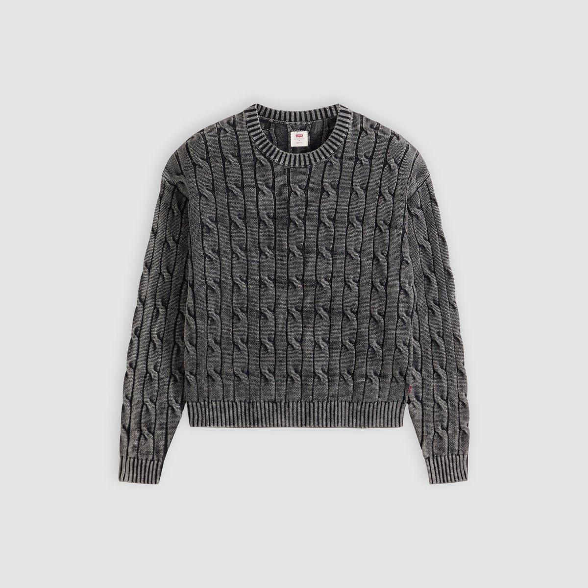 Pull col rond torsadé Carmel noir - cable rib 5gg phantom gd, LEVI'S