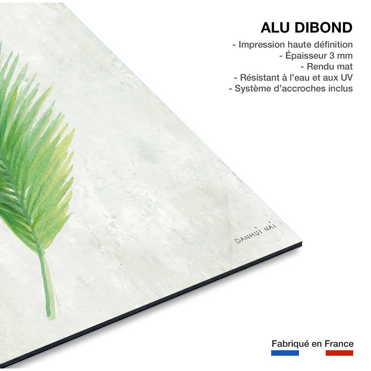 Tableau fleurs tropicale illustrée tableau alu dibond, HEXOA