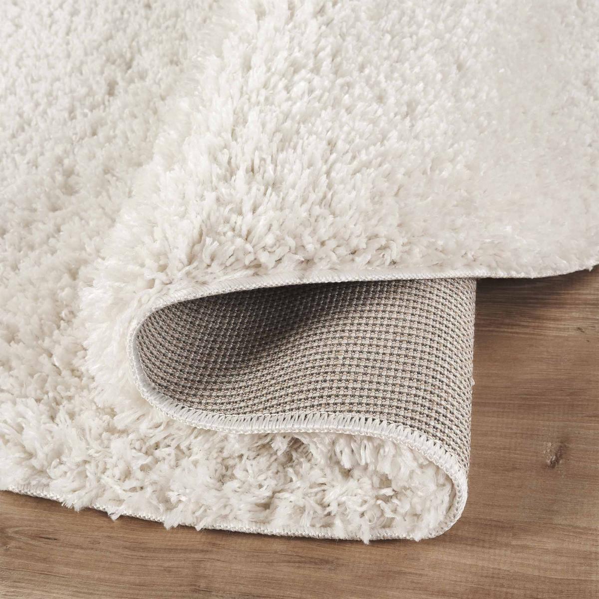 Tapis shaggy tissé motif uni LYN4 UNILA crème, UN AMOUR DE TAPIS