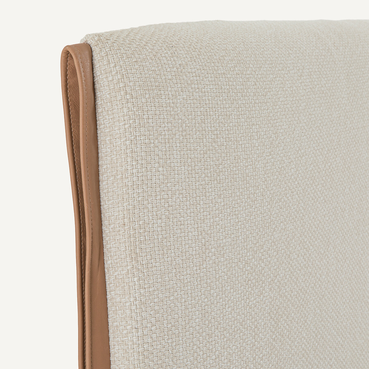 Tête de lit tweedée, finition cuir, largeur 204 cm, Abby beige chiné, AM.PM