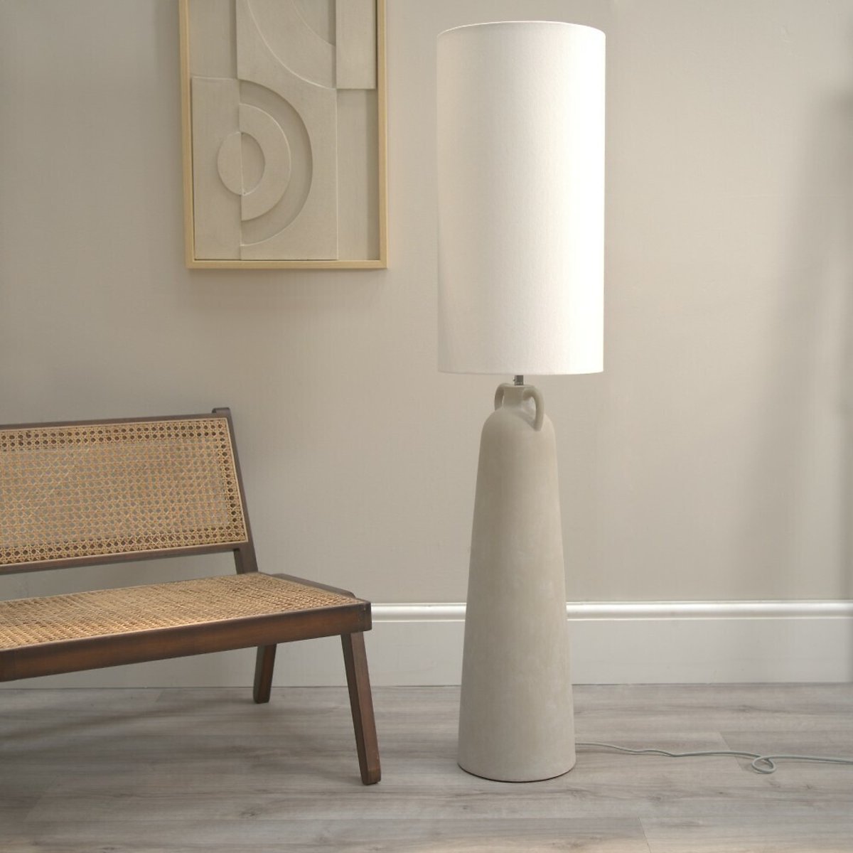 Graye Natural Ceramic Midi Floor Lamp cream, SO'HOME
