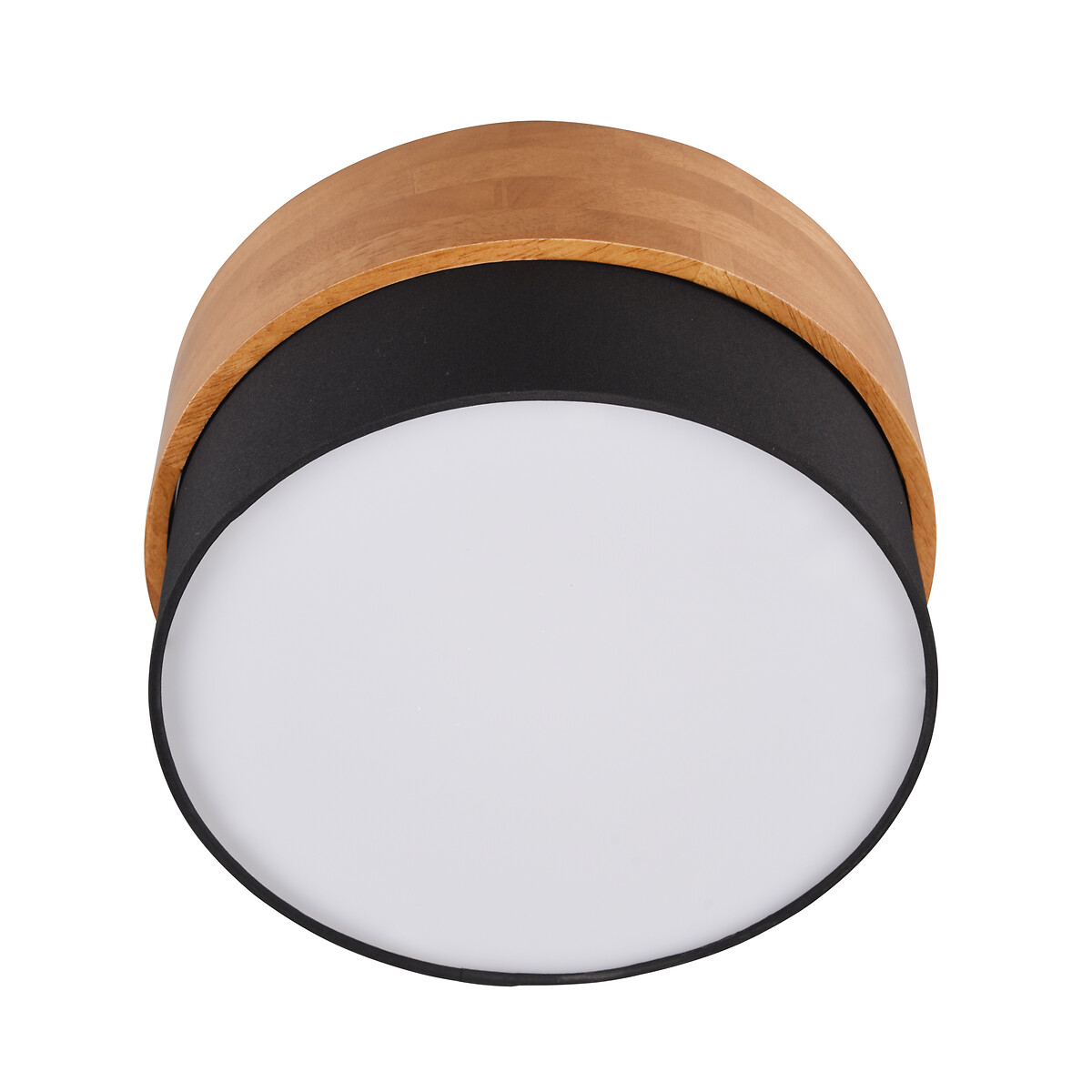 Candeeiro de teto Seasons, TRIO Lighting preto/madeira, TRIO LIGHTING